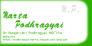 marta podhragyai business card